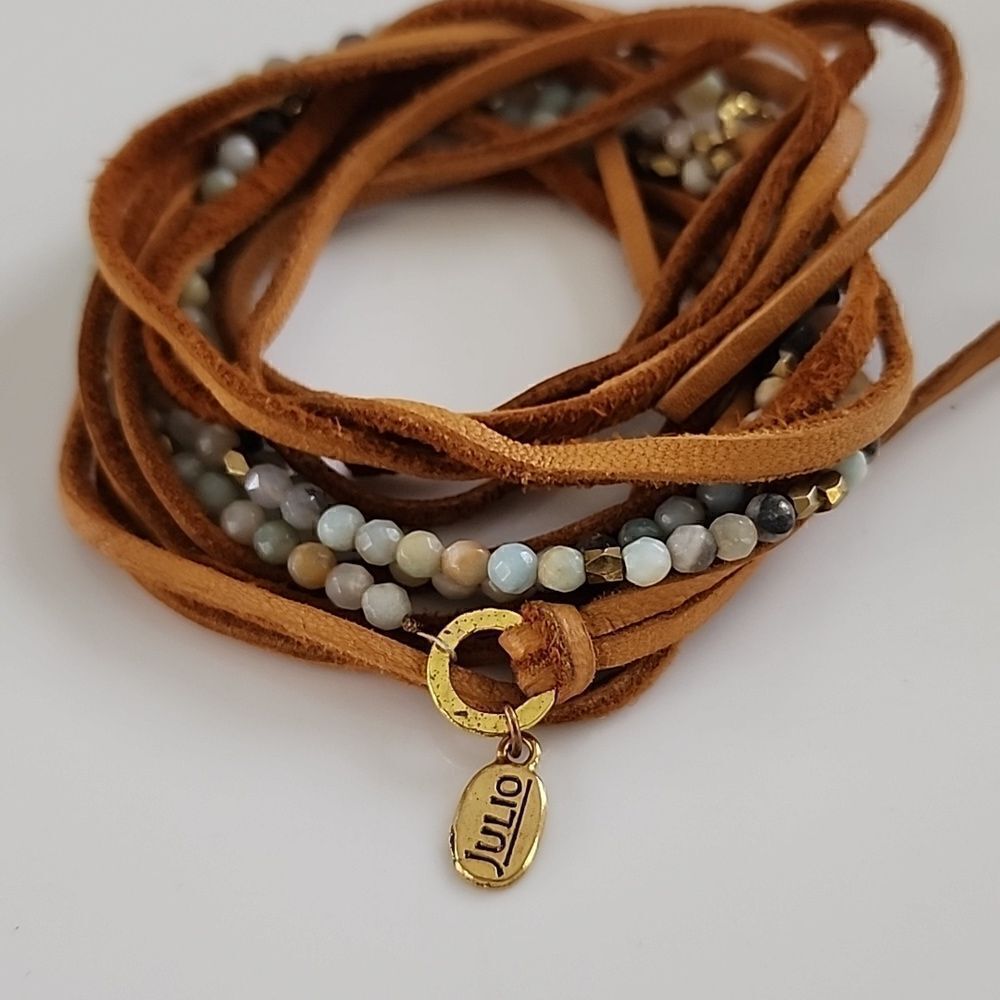 Natural Stones & SuedeJulio Designs Necklace~Bracelet Wrap Euro Summer